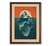 Iceberg's Hidden Truth Vintage Framed Wall Art Print A3 (42×29.7cm) Walnut, Wall Decor for Living Room, Bedroom, Office & Home, Ready to Hang, Art Gift
