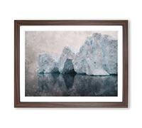 Icebergs Of Antarctica Painting Modern Art Framed Wall Art Print, Ready to Hang Picture for Living Room Bedroom Home Office Décor, Walnut A2 (64 x 46 cm)