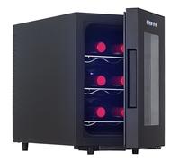 Iceblue 6 Bottle Wine Fridge Cooler, Digital Temperature Control White & Red Wine mini Refrigerator Mini Fridge with Wine Rack, Champagne Beverage Refrigerators for Bar and Home and Kitchen - Black