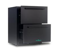 Iceblue Drawer Refrigerator, 24 Inch 5.12Cu.Ft Under Counter Drawer Fridge, Stainless Steel Freestanding Beverage Refrigerator, 34~50℉ Fast Cooling Wine Fridge for Home, Bar, Gift - Black