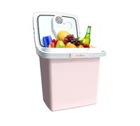 Iceblue Electric Cooler, 26 Liters/28 Cans Mini Fridge with Automatic Locking Handle, 120V AC Home Power Cord & 12V Car Adapter Car Refrigerator, Car Fridge for Home, Car, Gift (Pink)