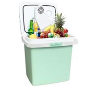 Iceblue Electric Cooler, 26 Liters/28 Cans Mini Fridge with Automatic Locking Handle, 120V AC Home Power Cord & 12V Car Adapter Car Refrigerator, Car Fridge for Home, Car, Gift - Green