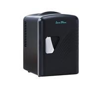 Iceblue Mini Fridge, Retro 4 Liter /6 Cans Mini Skincare Fridge, AC Plug & 12V Car Charger Mini Makeup Fridge, Compact & Portable 4A Cooling Tiny Fridge for Bedroom, Car, Office, Dorm, Gift (Black)