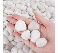 ICEBLUEOR 2.2lb Decorative White Stones, Natural Polished River Rocks Gravel, White Pebbles for Garden, Aquarium,Fish Tank,Pond,Plant Pots,Vase Fillers,Landscaping (2-3 cm)