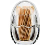 ICEBLUEOR Acrylic Toothpick Holder Crystal Dispenser Bucket Plastic Toothpick Box Egg Shape Reusable Condiment Bottle Case Pocket Restaurant Kitchen Gadgets Desk Storage Box (Without Toothpick)