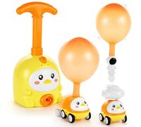 ICEBLUEOR Animal Air Powered Car Balloons Toy, Creative Educational Toy Balloon Pump Set, 2 in 1 Launcher Toys with Balloon Powered Cars, 1 Small Car, 1 Astronaut & Launch Set, 6 Balloons Family Gifts