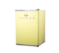 ICEBOX 2.5 Cu. Ft. Compact Refrigerator, ENERGY STAR Certified Small Refrigerator, Single Door Mini Fridge with Cooler Compartment, Refrigerant R600a, IBCR25SUN, Yellow