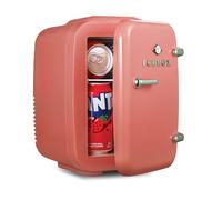ICEBOX IBMF4BLS Refrigerator for Bedroom, Skincare, Portable Cooler and Warmer for Makeup Office and Home Refrigerator, Mini (4L/6 Cans), Blush Red