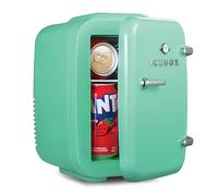 ICEBOX IBMF4MNT 4 Liter Mini Refrigerator, Portable 6 Can Capacity, Compact for Skincare, Drinks and Food Refrigerator, Mint Green