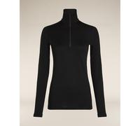 Icebreaker Women's Icebreaker Merino 200 Oasis Half Zip Long Sleeve Base Layer {IC-104380} - Black - Large