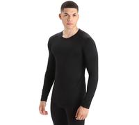 Icebreaker 200 Oasis Long Sleeve Merino Wool Crew Top, XL Black
