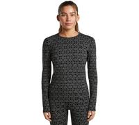 Icebreaker - Women's Merino 260 Oasis L/S Crewe Alpine Geo - Merino base layer size S, black/grey