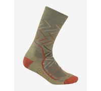 Icebreaker Hike+ Medium Crew Socks Sunrise Green Red Women - L