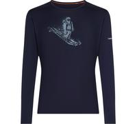 Icebreaker - Men's merino wool underwear - M Merino 200 Oasis LS Crewe SkiingYeti Midnight Navy for Men in Wool - Size S Navy S
