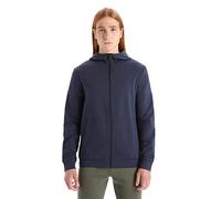 Icebreaker Men's Central Classic Long Sleeve Zip Hoodie - Merino Wool Midlayer Top, Zip up Sweatshirt, Running Top - Midnight Navy, L