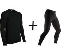 Icebreaker Men's Everyday 175 Crew Neck Top & Leggings COMBO - Black {With Fly} - X-Large