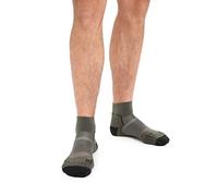 icebreaker Men's Hike+ Light Mini Sock, Loden Green/Black/Gristone Heather, M