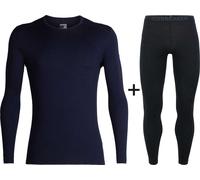 Icebreaker Men's Merino 200 Oasis Crew Base Layer COMBO - Navy Blue/Black {No Fly} - X-Large