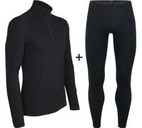 Icebreaker Men's Merino 200 Oasis Half Zip Base Layer COMBO - Black {No Fly} - XX-Large