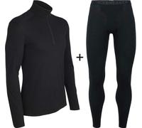 Icebreaker Men's Merino 200 Oasis Half Zip Base Layer COMBO - Black {With Fly} - XX-Large