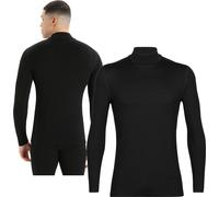 Icebreaker - Men's merino wool underwear - M Merino 260 Tech LS Turtleneck Black for Men in Wool - Size M Black M