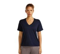 Icebreaker Merino 150 Tech Lite Relaxed V Neck Short Sleeve T-shirt Blue L Woman