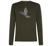 Icebreaker - Merino 200 Oasis L/S Crewe Skiing Yeti - Merino base layer size M, olive