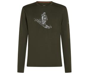 Icebreaker - Merino 200 Oasis L/S Crewe Skiing Yeti - Merino base layer size XXL, olive