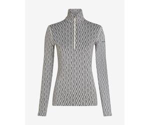 Icebreaker Merino 260 Vertex On-Piste Half Zip Base Layer Long sleeve Top White Black Women - XL