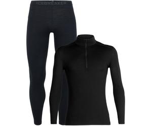 Icebreaker - Merino wool base layers - Pack M Merino 200 Oasis LS Half Zip Black for Men in Wool 3-4.5 UK.5-6.5 UK.7-8.5 UK.12-13.5 UK.XXL