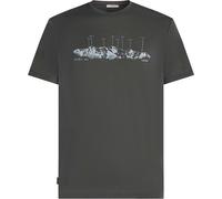 Icebreaker - Merino wool hiking T-shirt - M Merino 150 Tech Lite SS Tee The Peaks Obsidian for Men in Wool - Size S - Grey Grey S