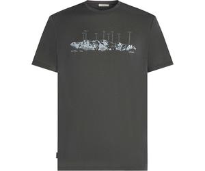 Icebreaker - Merino wool hiking T-shirt - M Merino 150 Tech Lite SS Tee The Peaks Obsidian for Men in Wool - Size L - Grey Grey L