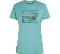 Icebreaker - Merino wool T-shirt - W Merino 150 Tech Lite SS Tee Terrain Hydro for Women in Wool - Size M - Green Green M