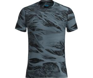 Icebreaker - Ultra-lightweight merino wool running T-shirt - M Merino Blend 125 Cool-Lite Speed SS Tee Mton AOP Flint Blue/Blk/Aop for Men in Wool - Size XL - Grey Grey XL