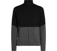 Icebreaker - Warm and technical Fleeces - M Merino 400 RealFleece Descender LS Zip Black/Obsidian/Cb for Men in Wool - Size M Black M
