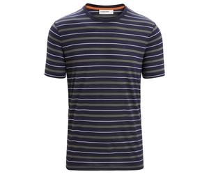 Icebreaker - Wave S/S Tee Stripe - Merino shirt size L, blue/ loden