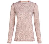 Icebreaker - Women's merino wool underwear - W Merino 200 Oasis LS Crewe Flock Forms AOP Summit/Snow/Aop for Women in Wool - Size XS - Beige Beige XS
