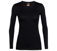 Icebreaker Womens Merino 200 Oasis Long Sleeve Crewe Thermal Top: Blac