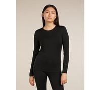 Icebreaker Womens 200 Oasis Long Sleeve Crew Top, Black, Size M, Women Black