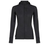 Icebreaker - Women's 200 RealFleece Descender L/S Zip Hoodie - Merino hoodie size S, black