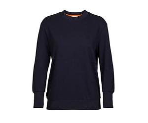 Icebreaker Women's Central II Long Sleeve Sweatshirt - Ladies Sweater - Merino Wool Mid Layer - Midnight Navy, XL
