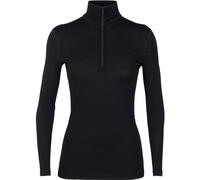 Icebreaker Women's Icebreaker Merino 200 Oasis Half Zip Long Sleeve Base Layer {IC-104380} - Black - Large