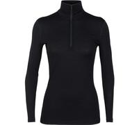 Icebreaker Women's Icebreaker Merino 200 Oasis Half Zip Long Sleeve Base Layer {IC-104380} - Black - X-Small