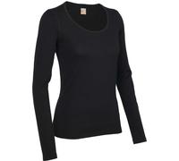Icebreaker Women's Icebreaker Merino 200 Oasis Long Sleeve Soft Scoop Neck Base Layer {IC-104378} - Black - X-Small