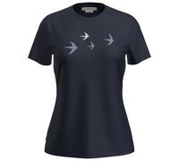 Icebreaker Merino 150 Tech Lite Bird Transit Short Sleeve T-shirt Blue XS Woman