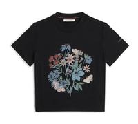 Icebreaker Merino 150 Tech Lite Crop Nz Flora Short Sleeve T-shirt Black XS Woman