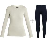 Icebreaker Women's Merino 200 Oasis Crew Neck Base Layer COMBO - Undyed - Small