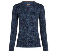 Icebreaker - Women's Merino 200 Oasis L/S Crewe Moss Bloom Aop - Merino base layer size XS, blue