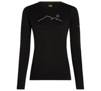 Icebreaker - Women's Merino 200 Oasis L/S Crewe Rainer Ridge - Merino base layer size S, black