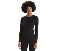 Icebreaker Womens Merino 200 Oasis Long Sleeve Crewe Thermal Top: Blac